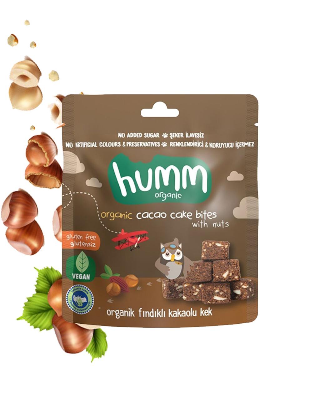 Organic Gluten-Free Vegan Cacao & Hazelnut Cake Bites – 30G
