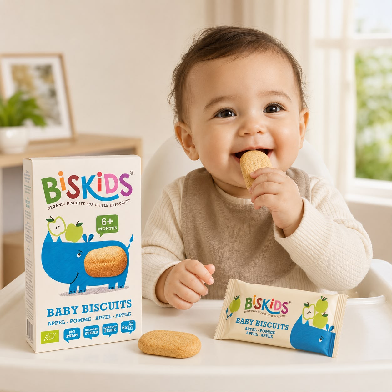Biskids Organic Baby Biscuits Apple 6m+ – 120G