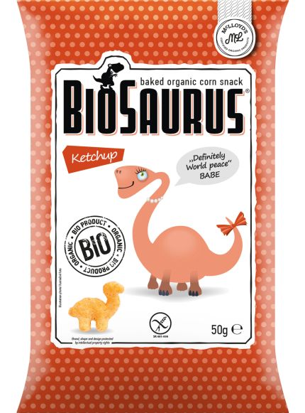BioSaurus Organic Corn Snack – Ketchup 4x15g