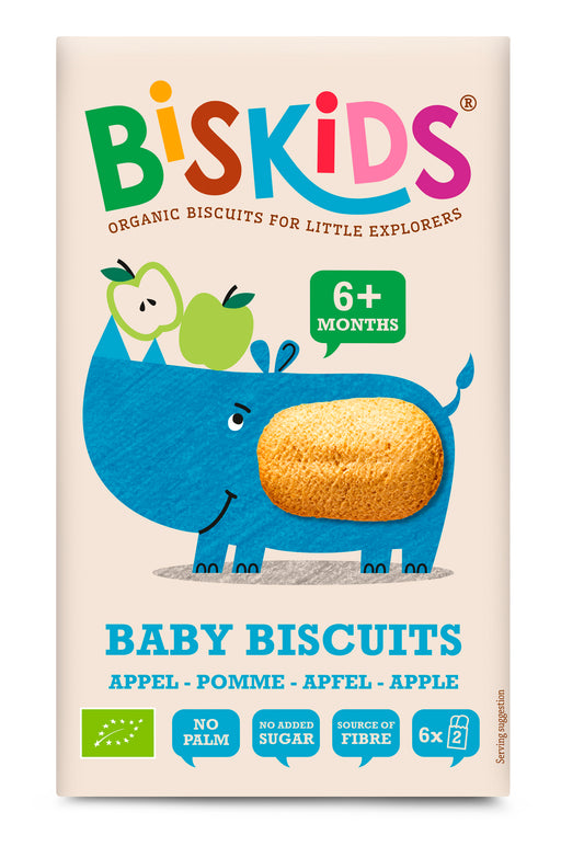 Biskids Organic Baby Biscuits Apple 6m+ – 120G