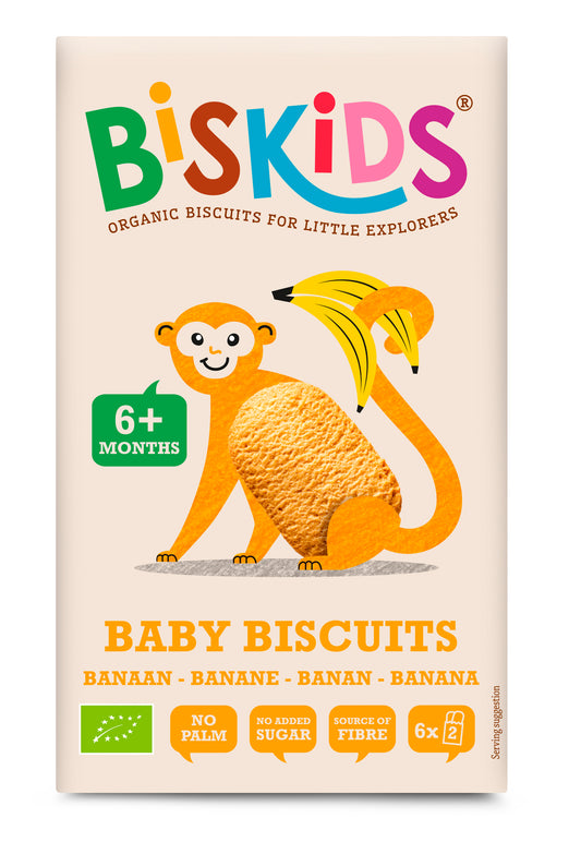 Biskids Organic Baby Biscuits Banana 6m+ – 120G