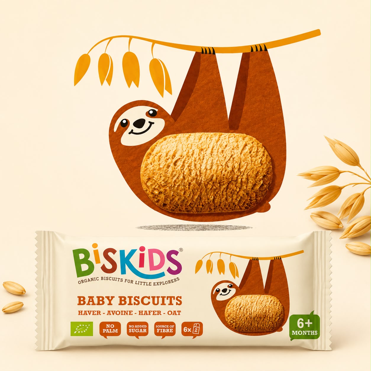 Biskids Organic Baby Biscuits Oat 6m+ – 120G