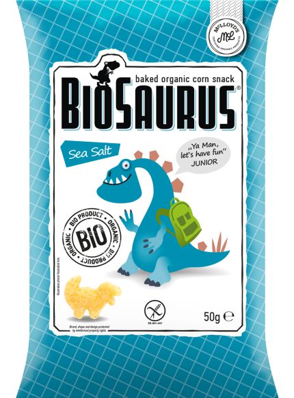BioSaurus Organic Corn Snack – Sea Salt 4x15g