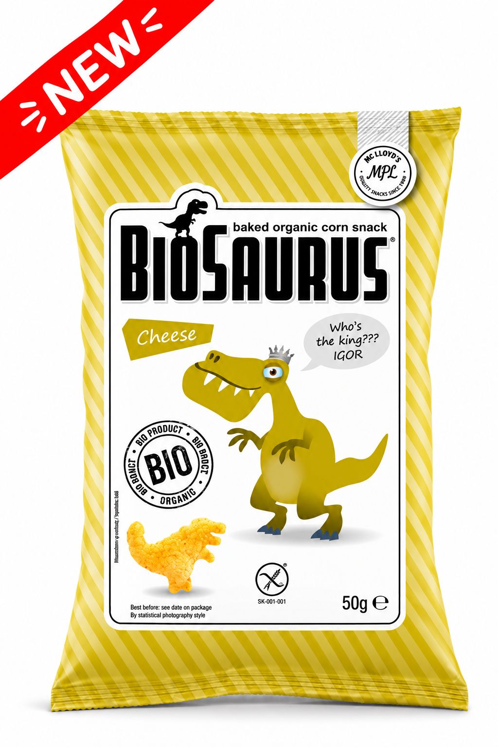 BioSaurus Organic Corn Snack – Cheese 4x15g