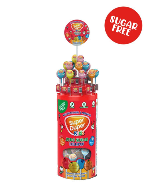 Super Duper Zero Sugar Multivitamin Lollipops - Stand