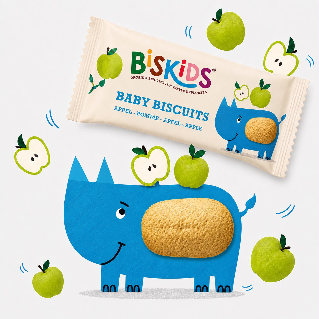 Biskids Organic Baby Biscuits Apple 6m+ – 120G