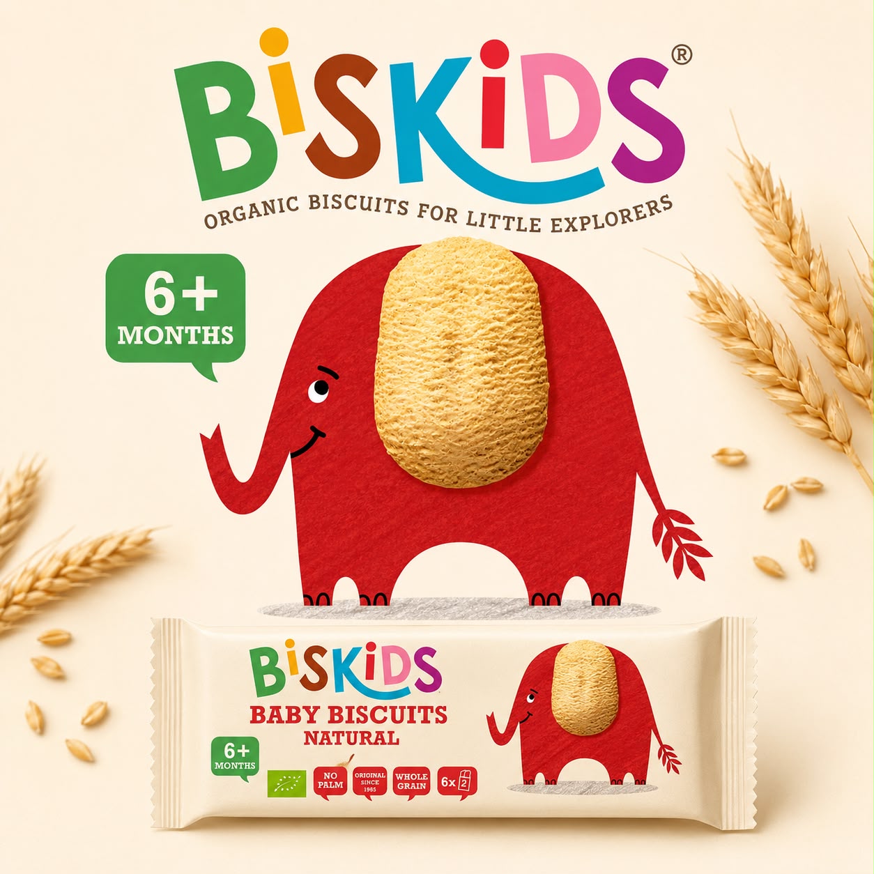 Biskids Organic Baby Biscuits Natural 6m+ – 120G