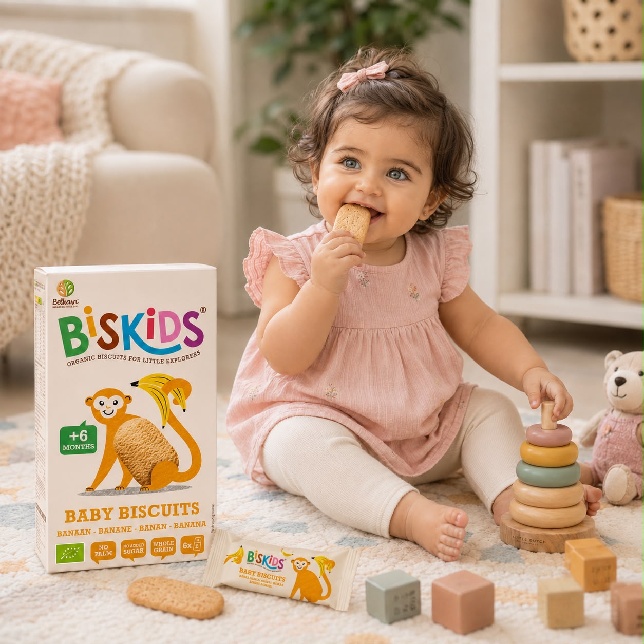 Biskids Organic Baby Biscuits Banana 6m+ – 120G