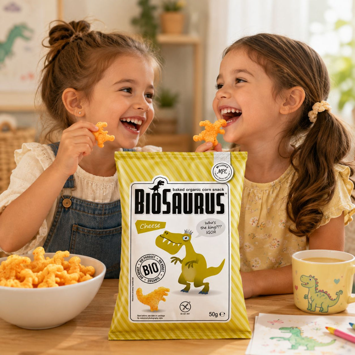 BioSaurus Organic Corn Snack – Cheese 4x15g