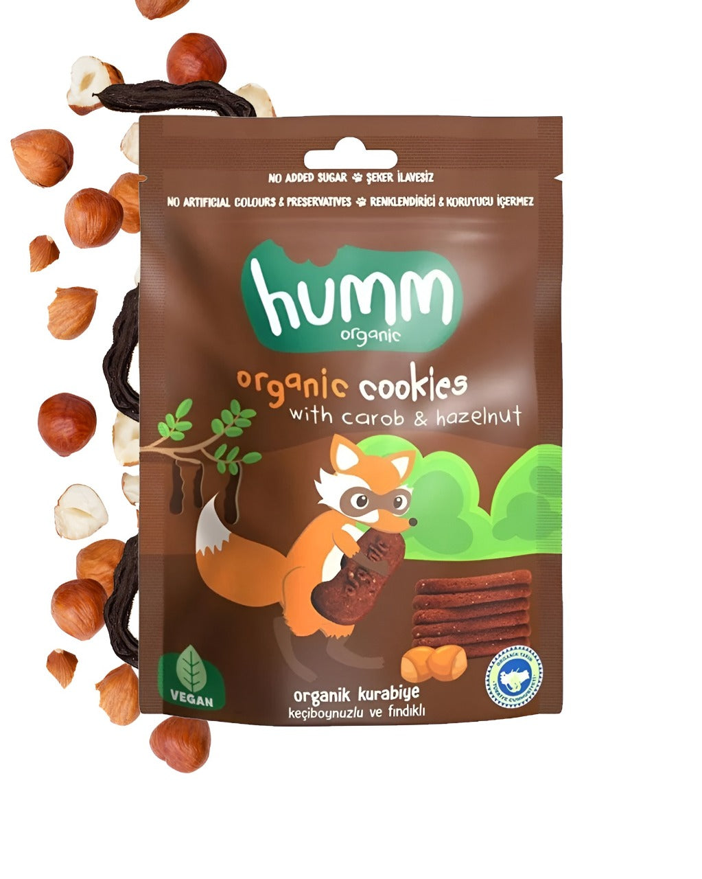 Organic Vegan Carob & Hazelnut Cookies – 55G